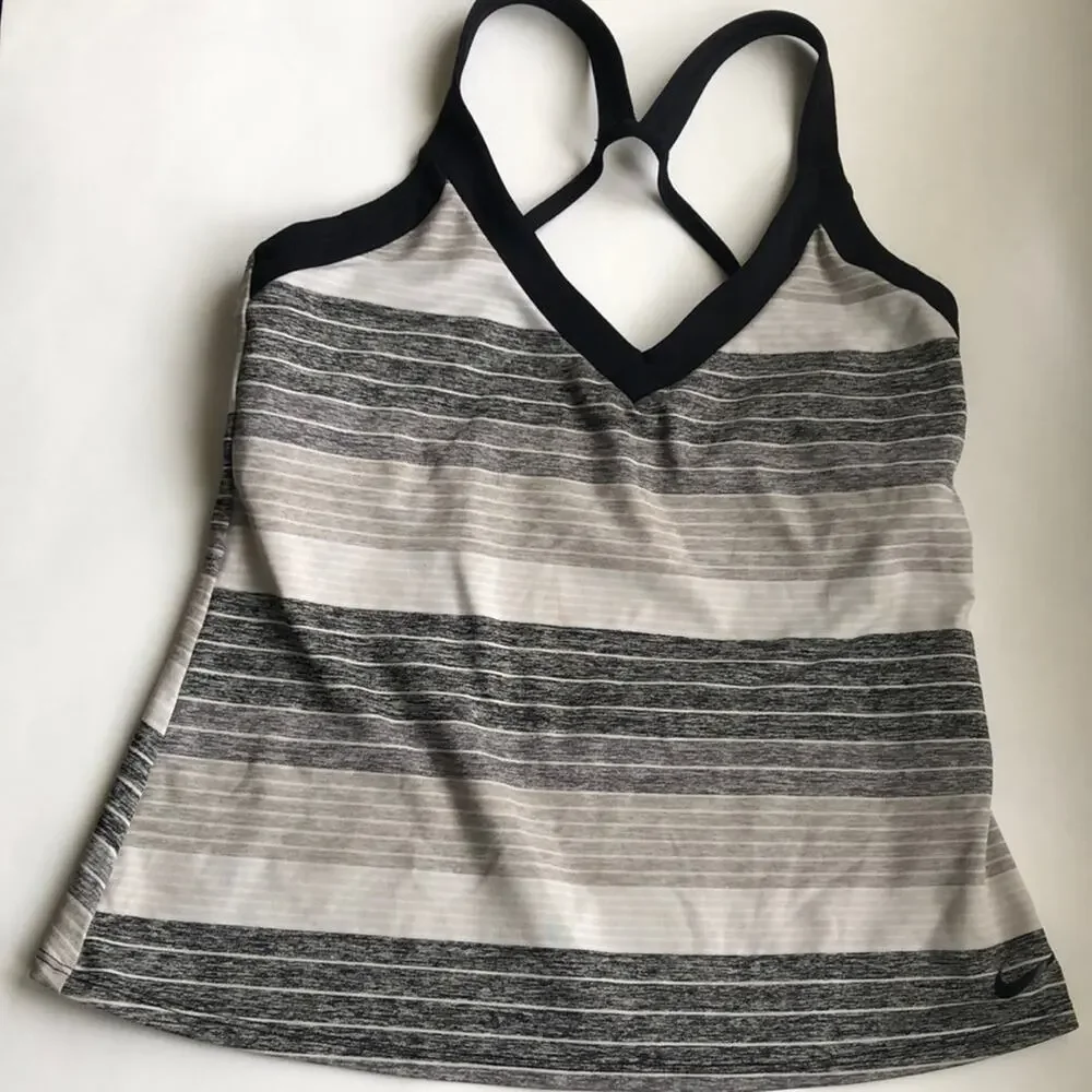Nike Swim Tankini Striped Tank Top Size S